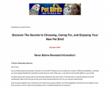Discover The Secrets to Choosing, Caring For, and Enjoying Your New Pet Bird! – Pet Bird eBook